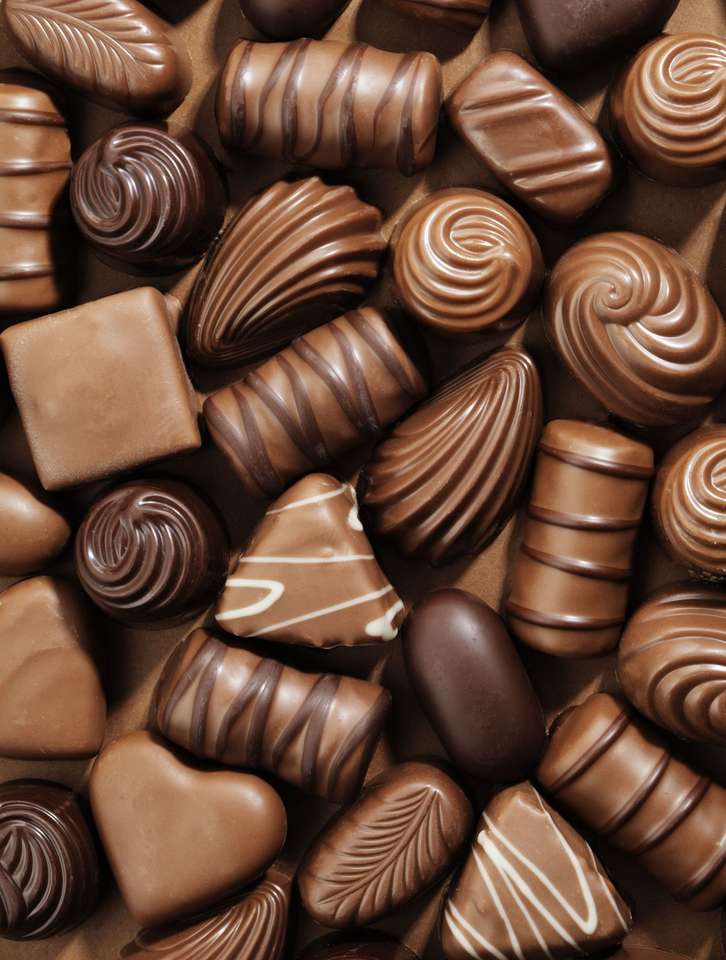 Verschiedene Schokoladenpralinen Online-Puzzle