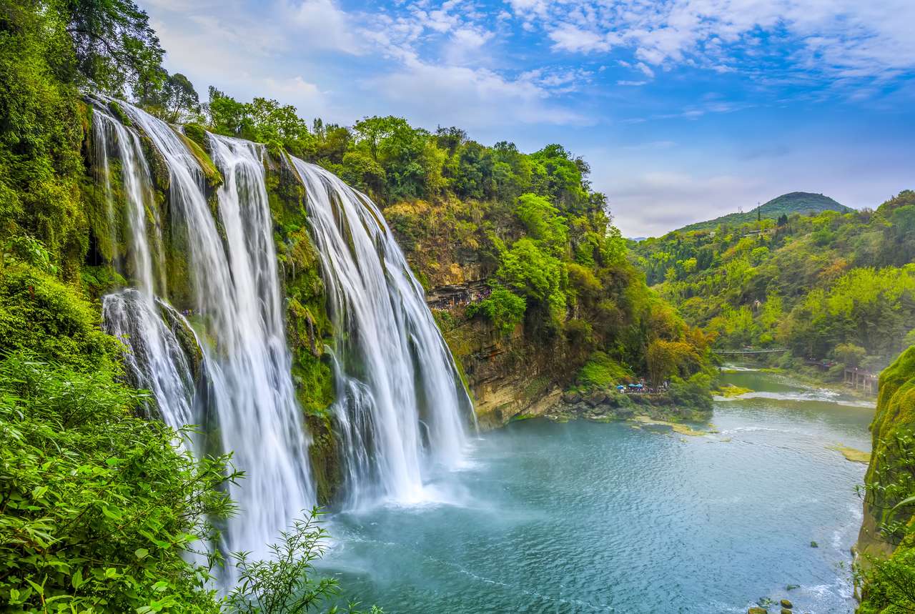 Wasserfall in China. Online-Puzzle