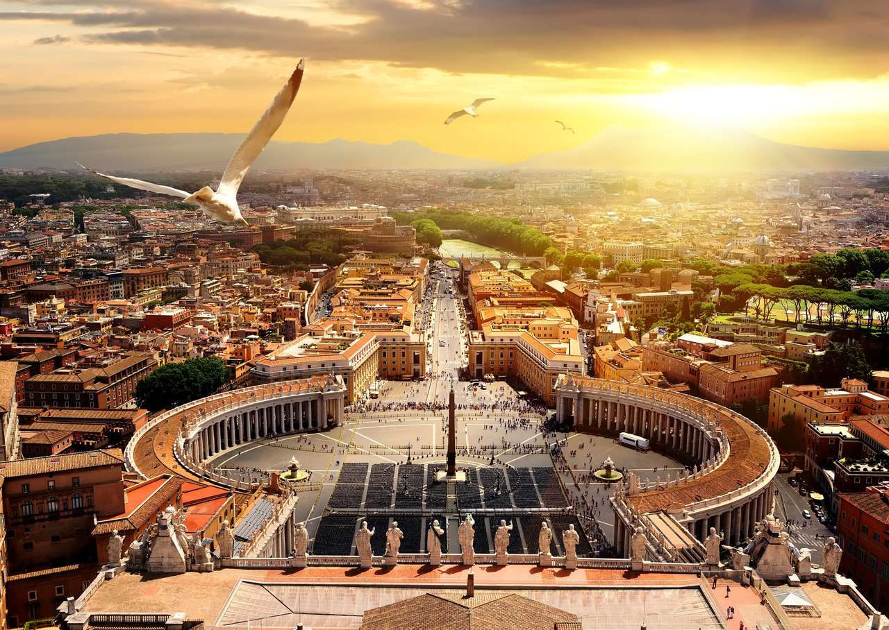 Panoramic view of Vatican puzzle online from photo