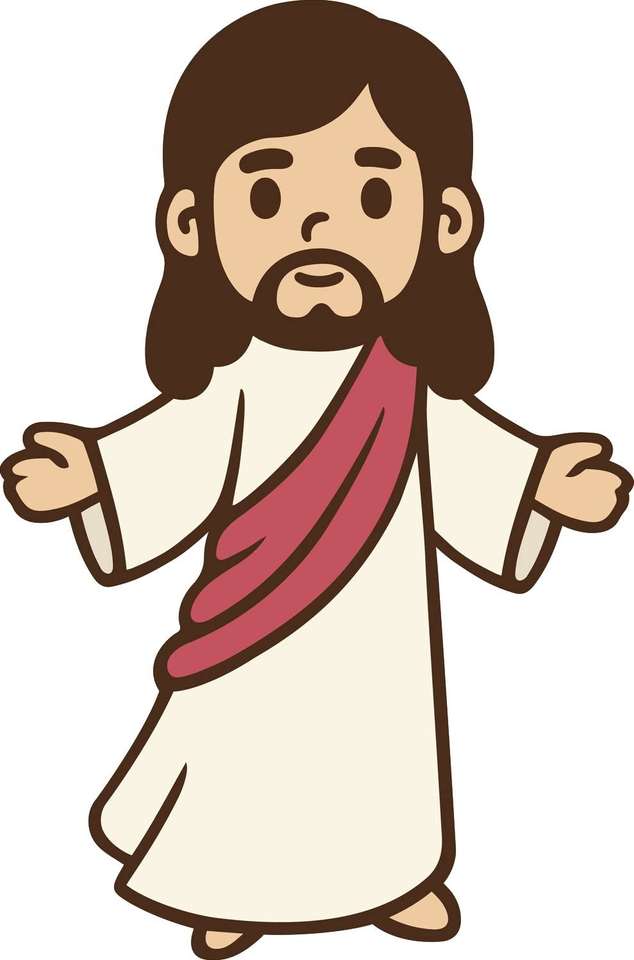 Tecknad jesus pussel online från foto