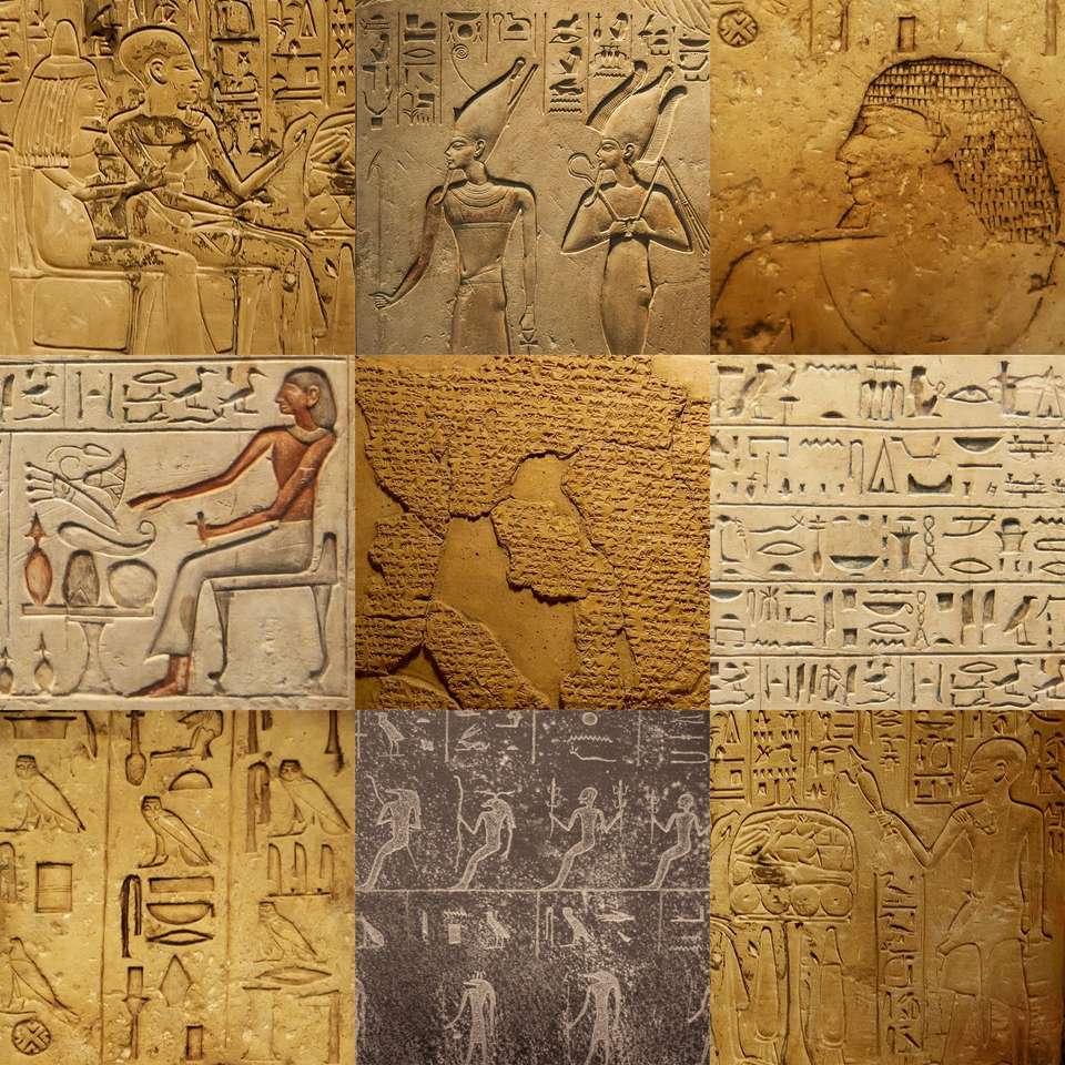Escrita egípcia puzzle online a partir de fotografia