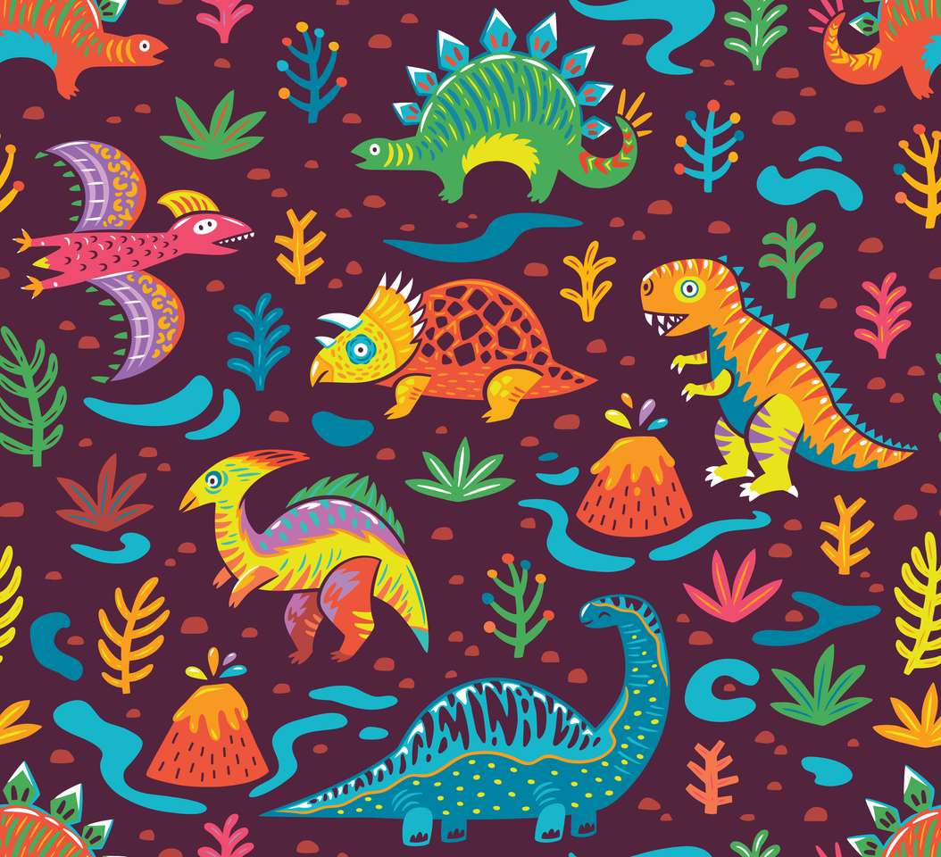 Kreslený dinosaury puzzle online z fotografie
