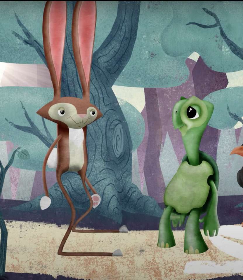 Tortoise and the hare puzzle online from photo
