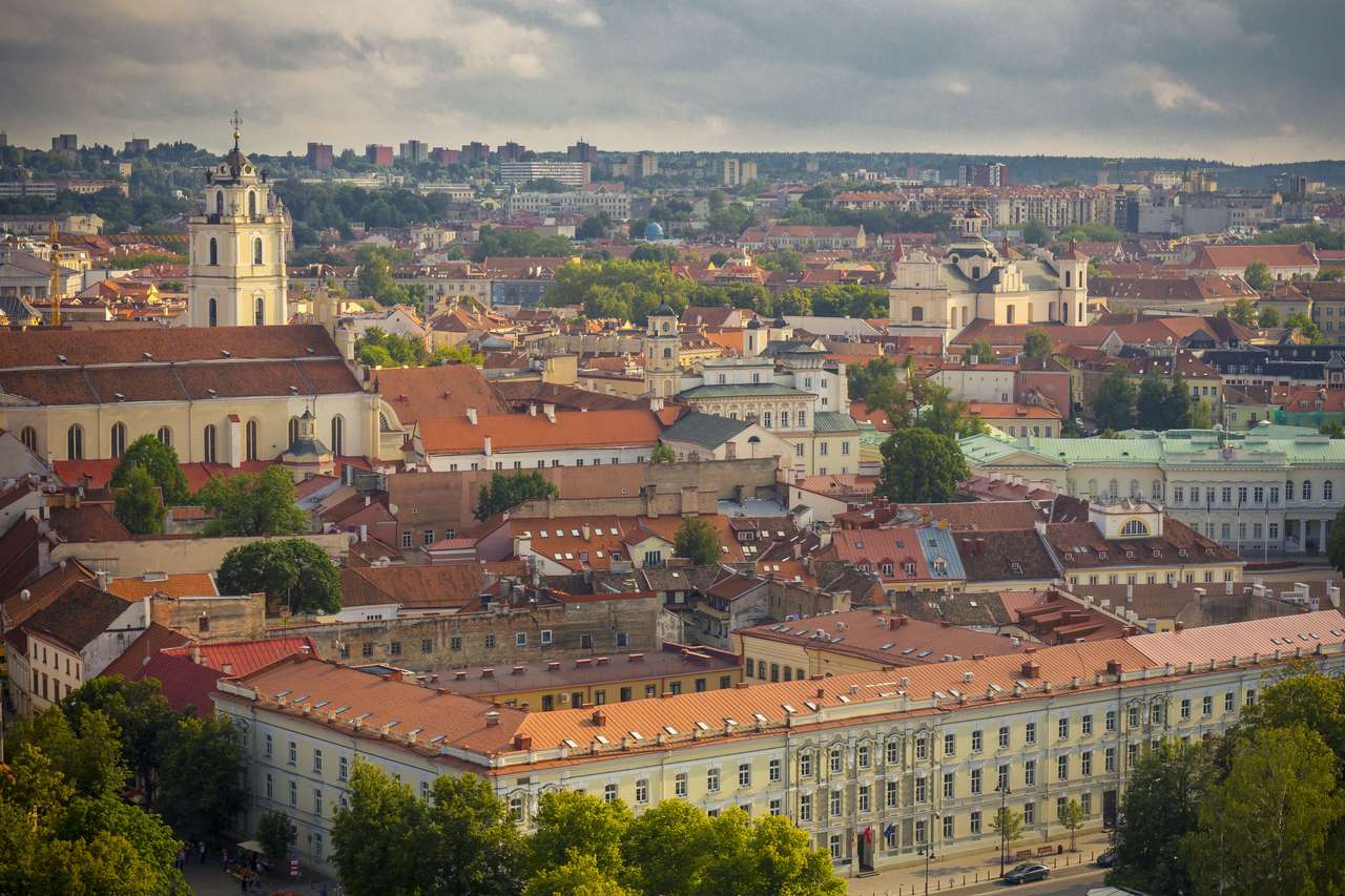 Légi nézet Vilnius puzzle online fotóról