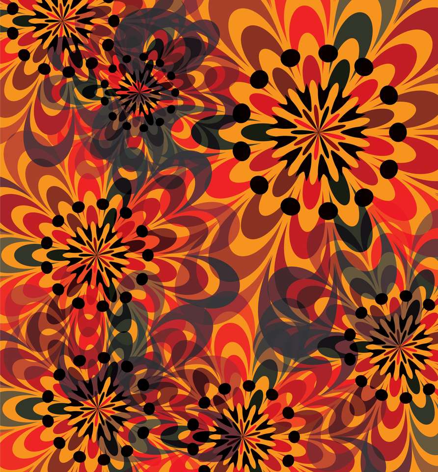 Abstract flowers online puzzle