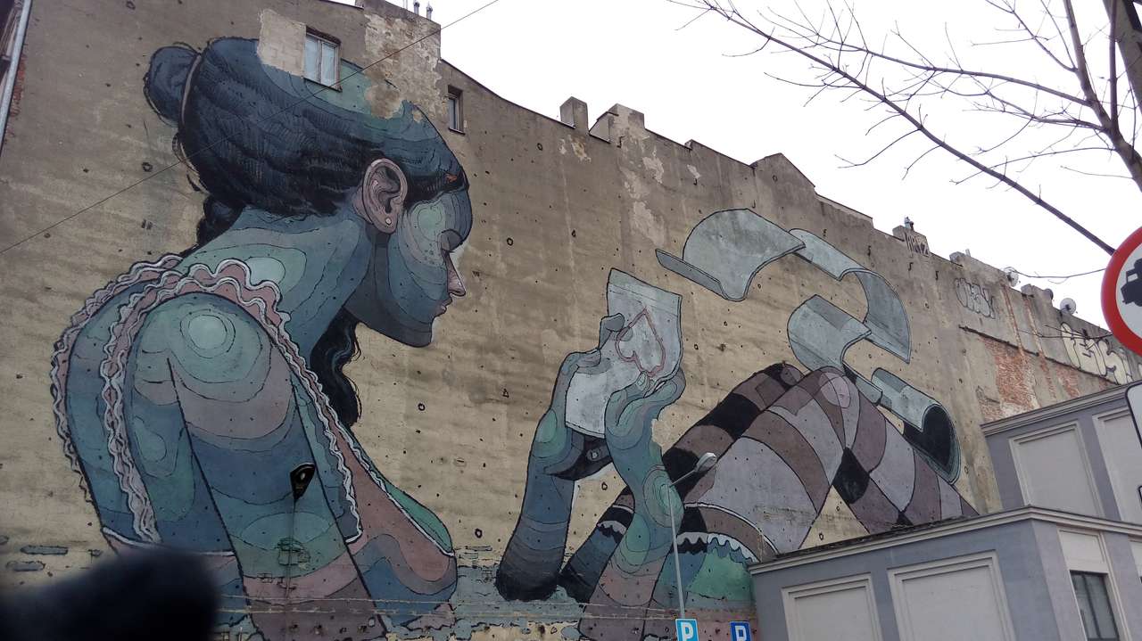 Muurschildering - Łódź online puzzel