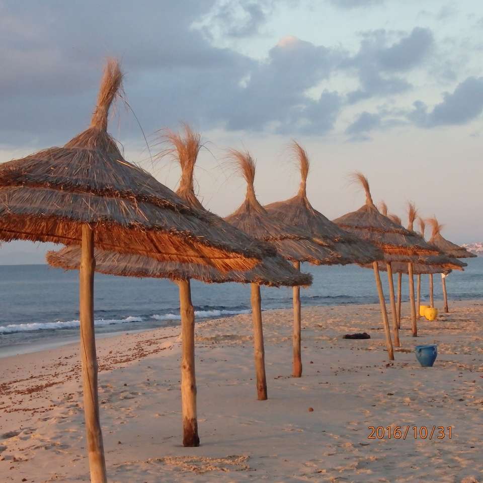 Пляж отеля Туниса пазл онлайн из фото