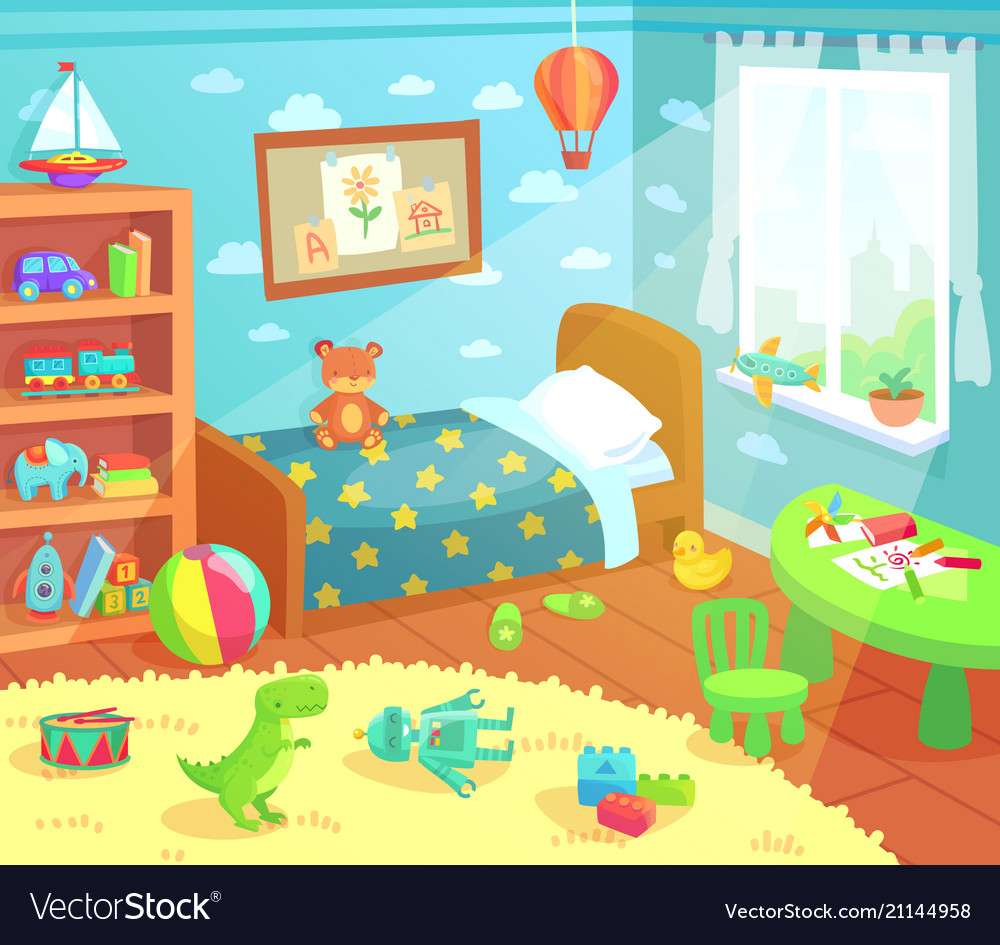 Kidbedroom puzzle online da foto