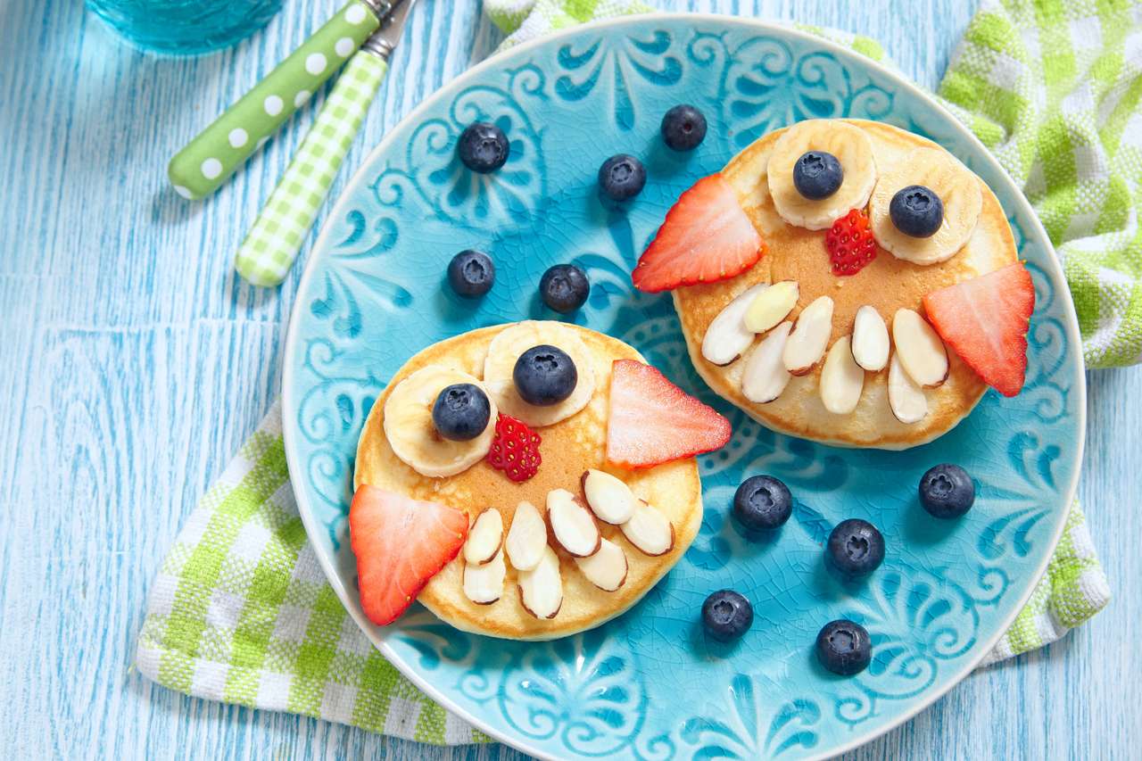 Funny owl pancakes puzzle online from photo