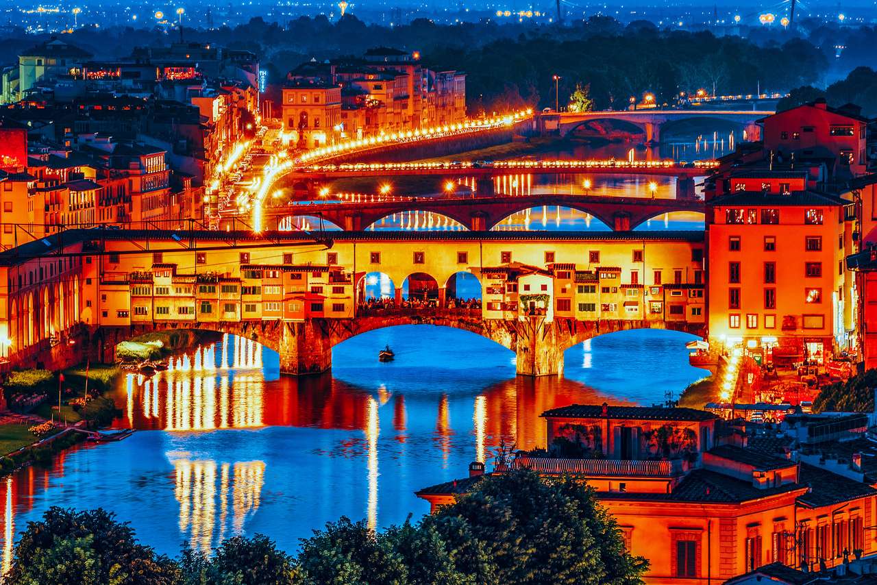 Ponte Vecchio Bridge i Florens pussel online från foto