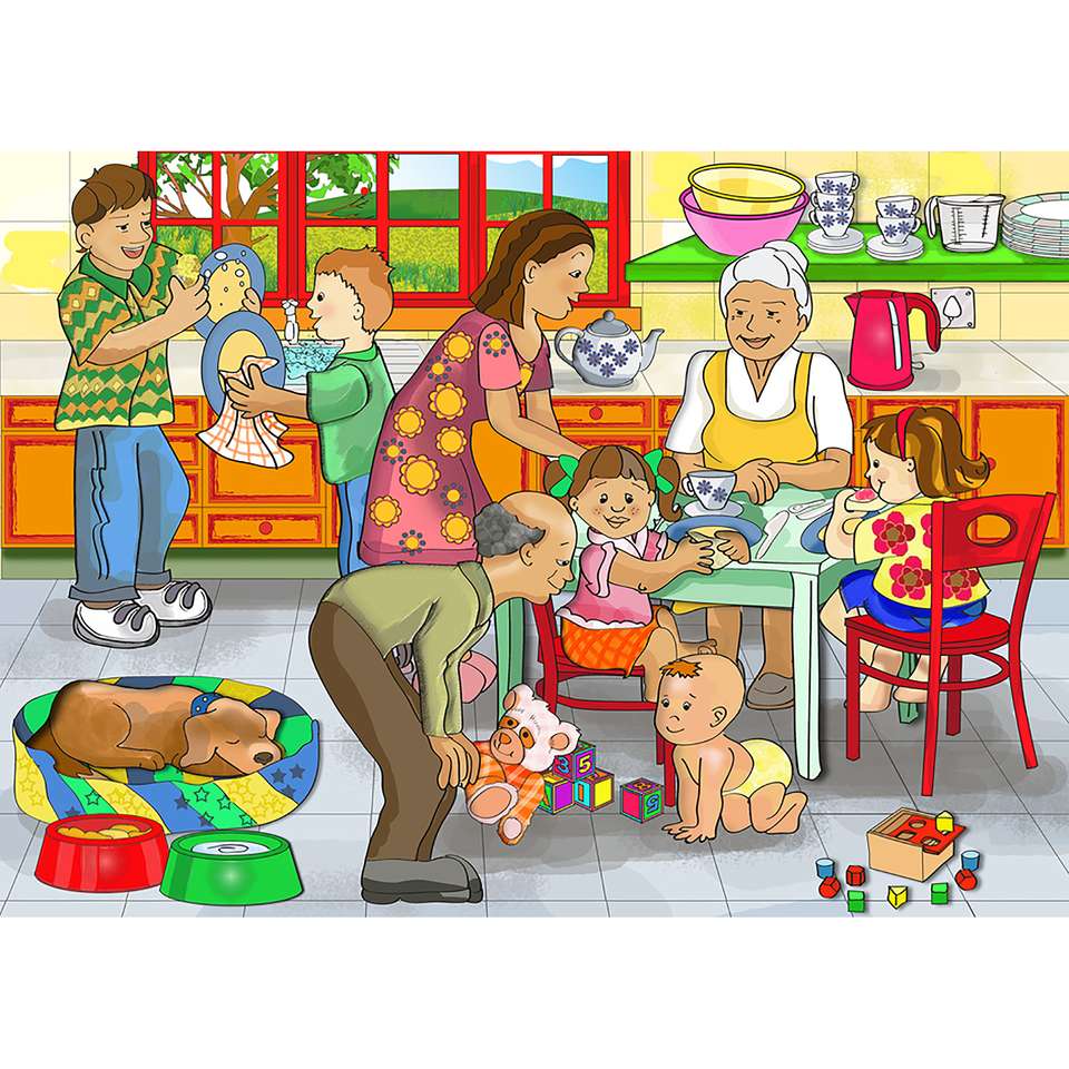 Apprendre à connaître les membres de la famille pour les enfants puzzle en ligne à partir d'une photo