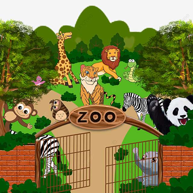 zoo animals puzzle online from photo