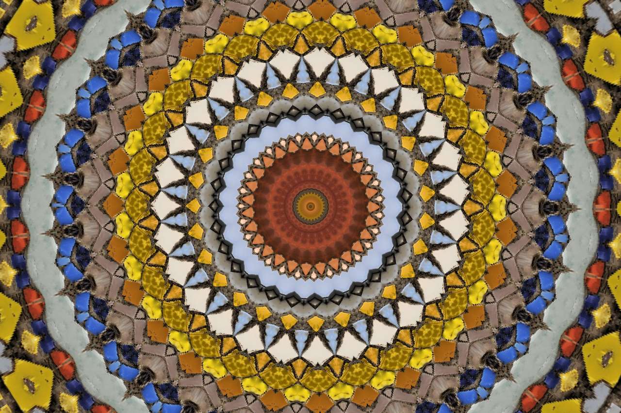 Antique Arabic mosaic floor decoration puzzle online from photo