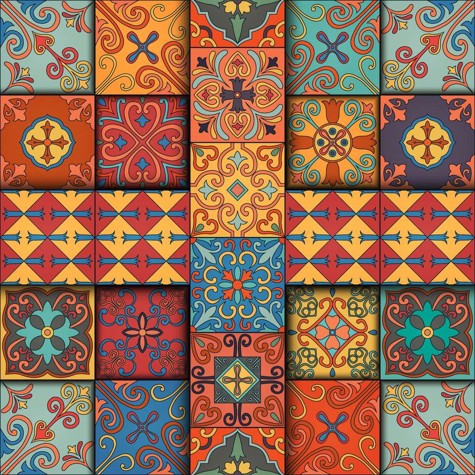 Azulejos portugueses en estilo Talavera rompecabezas de la foto