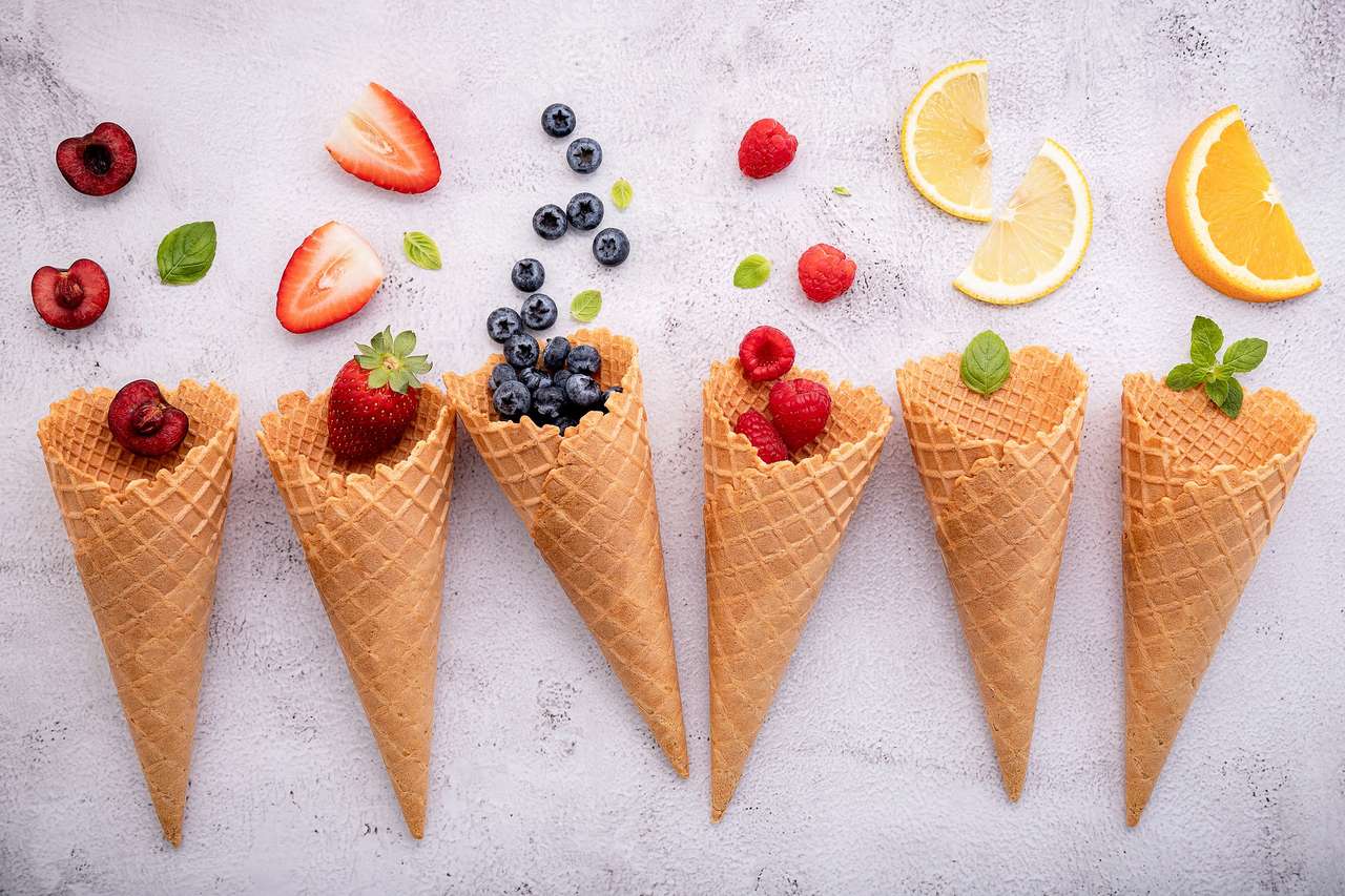 waffle cones puzzle online from photo