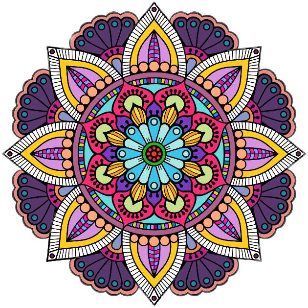 Gekleurde mandala online puzzel