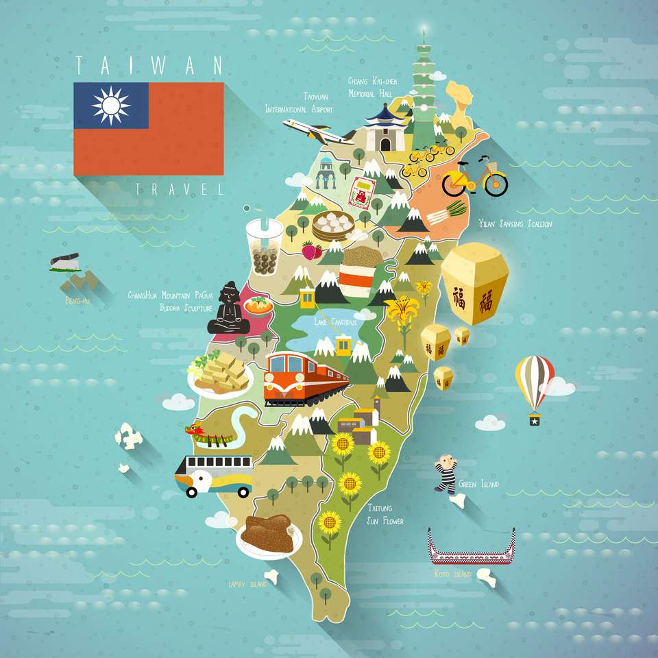 Tchaj-wan Travel Mapa puzzle online z fotografie