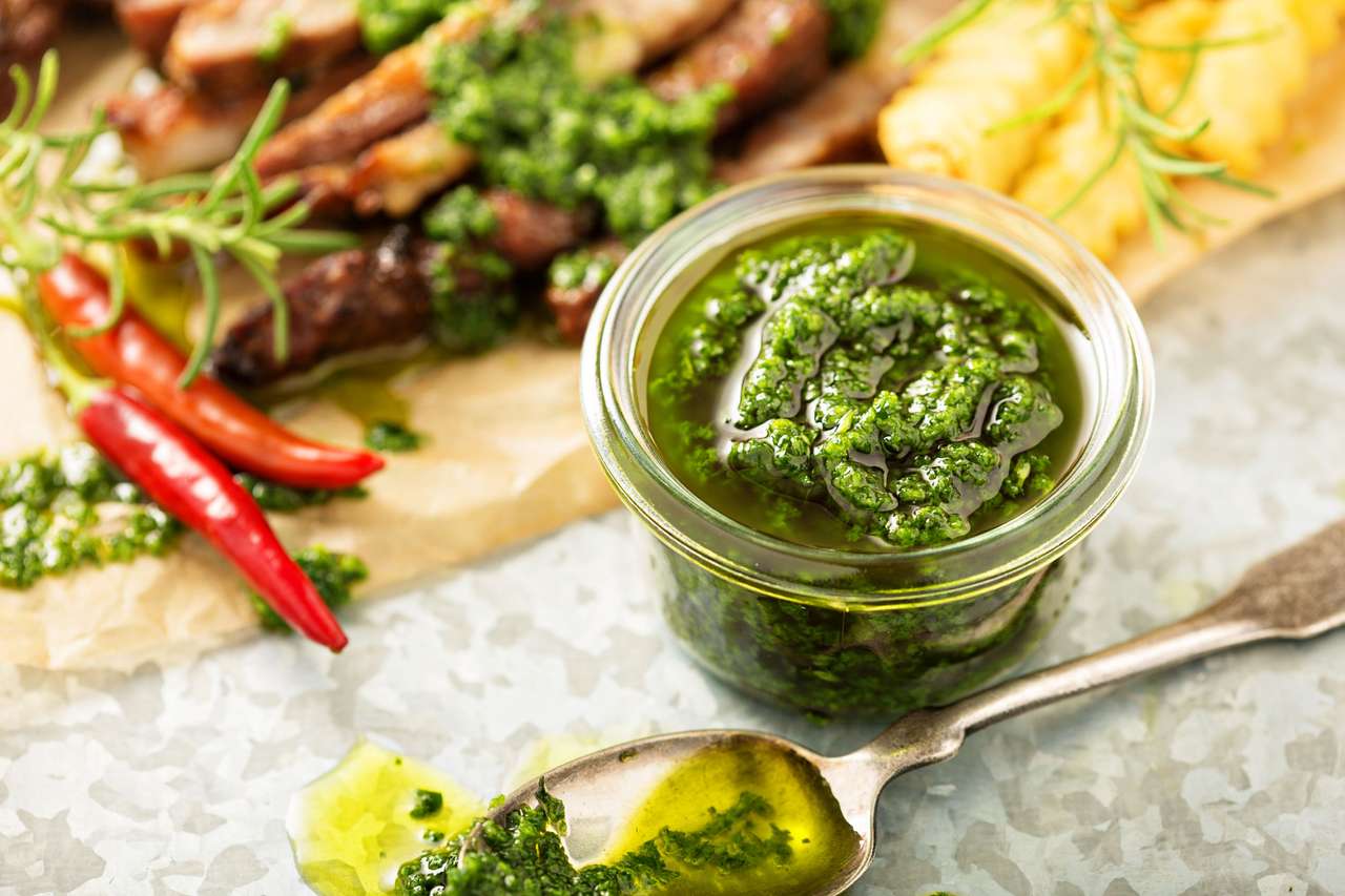 Green chimichurri parsley sauce online puzzle