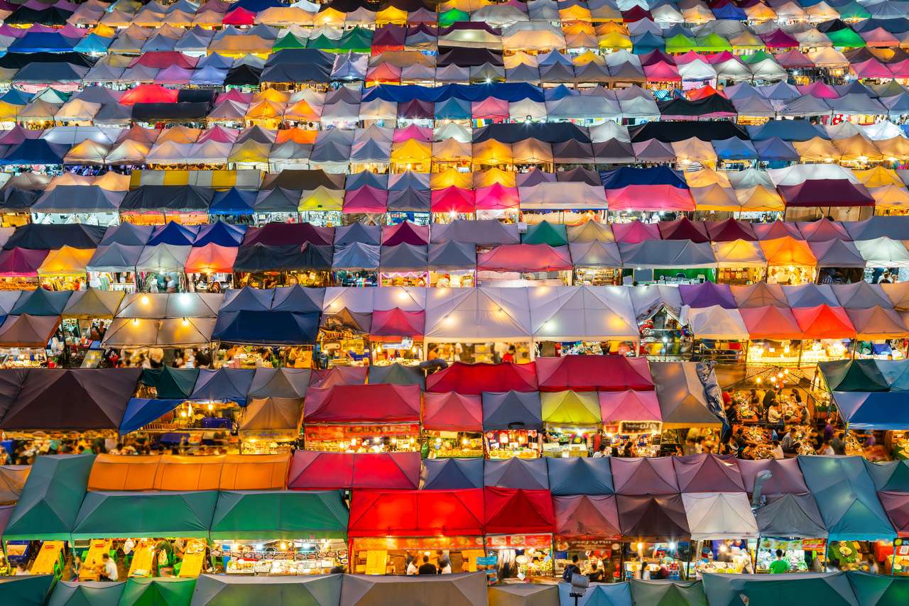 Mercado de rua em Bangkok puzzle online