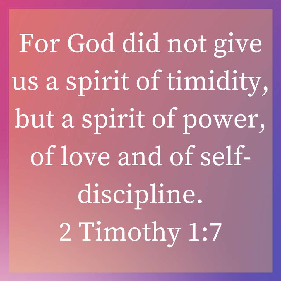 2 Timothée 1: 7 Tentative 2 puzzle en ligne à partir d'une photo