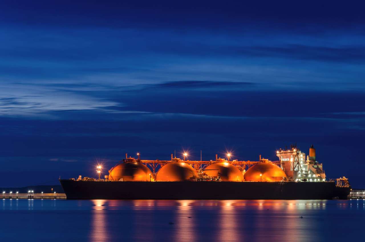 LNG-tanker - Zonsopgang online puzzel