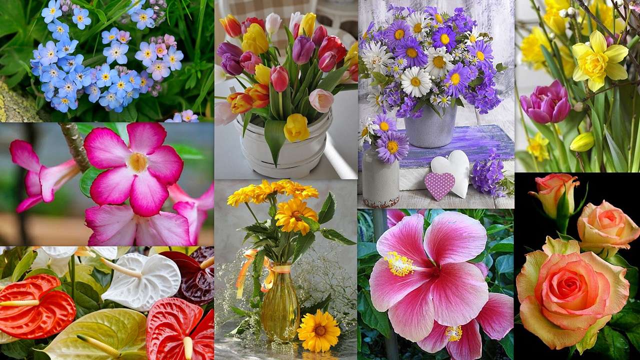 Floral mix puzzle online from photo