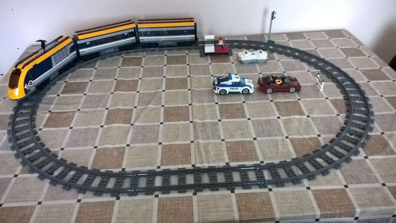 Train and cars. online puzzle