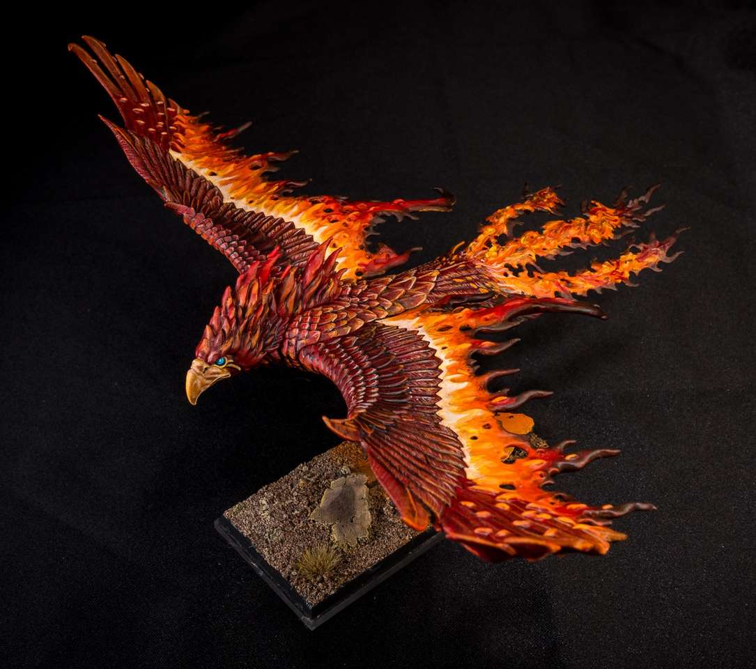 Flame phoenix puzzle online from photo