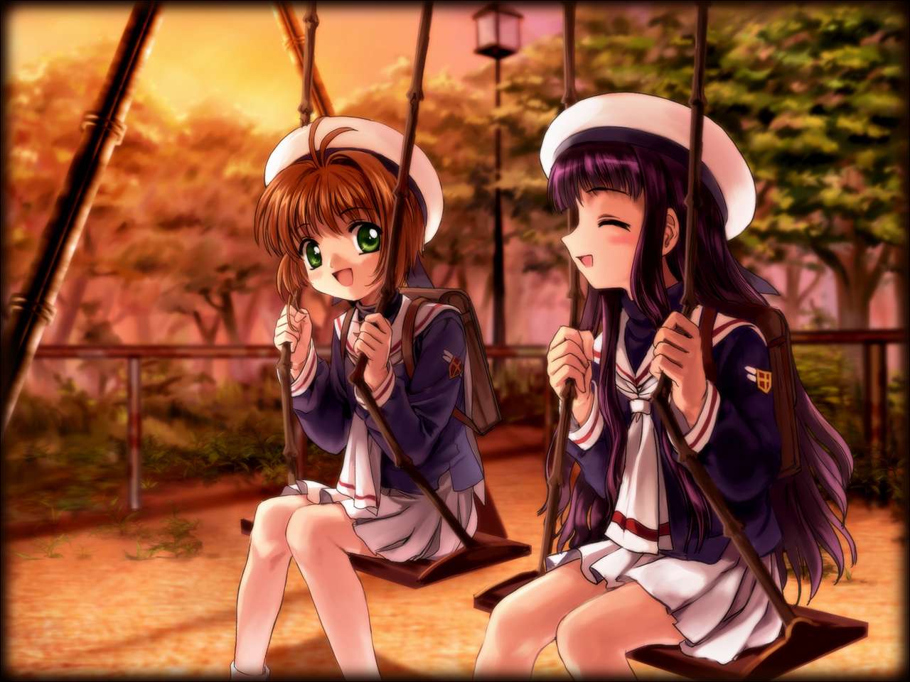 Sakura e Tomoyo. puzzle online a partir de fotografia