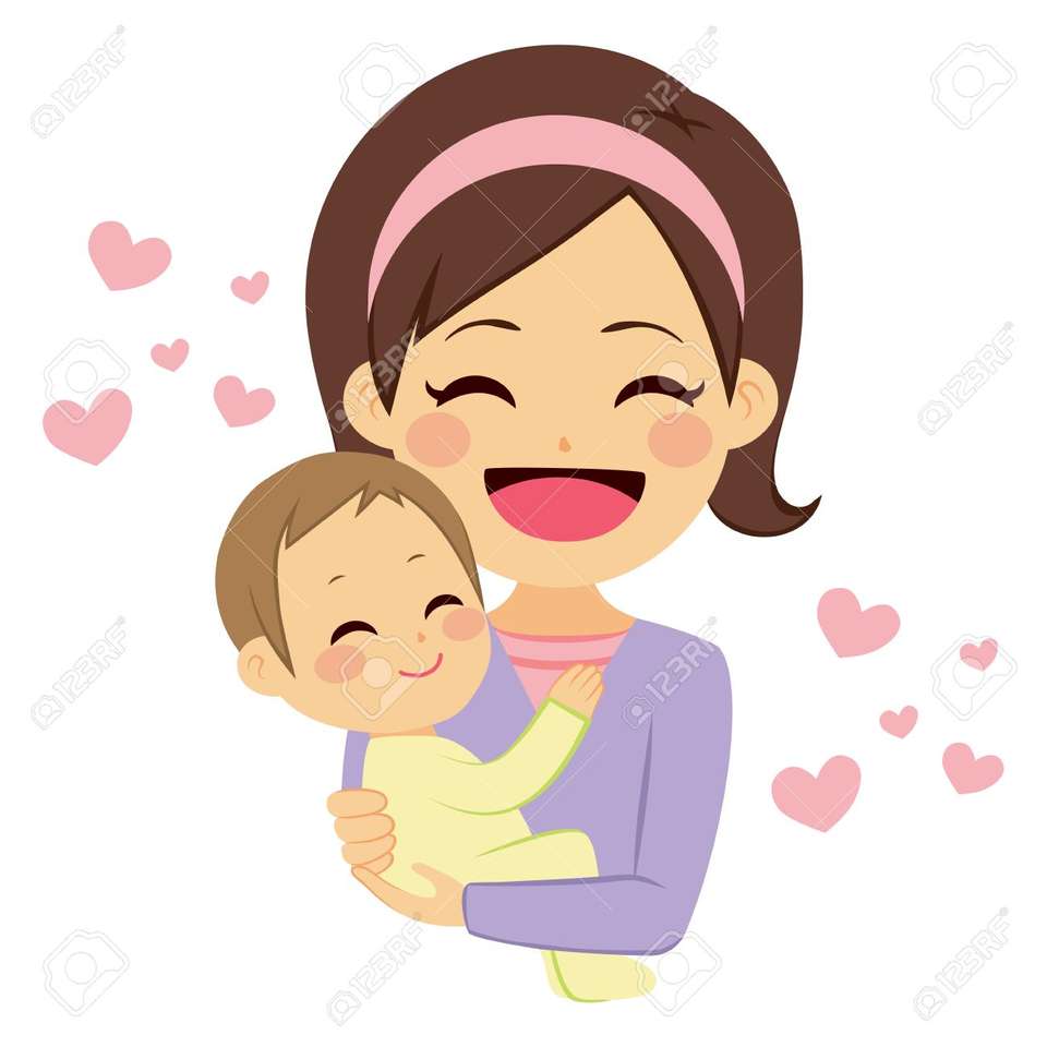 Мама и бебе онлайн пъзел от снимка