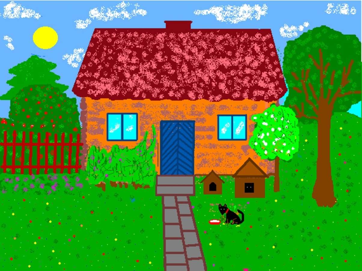 Cottage - drawing online puzzle