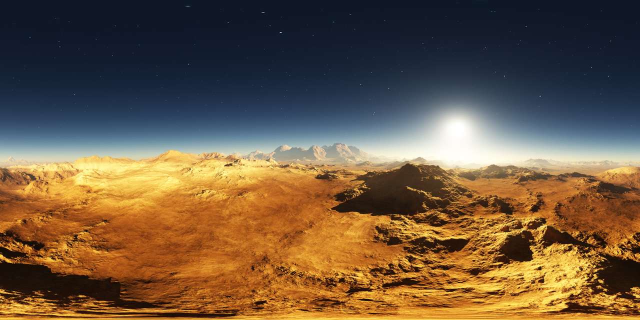 Panorama západu slunce na Marsu online puzzle