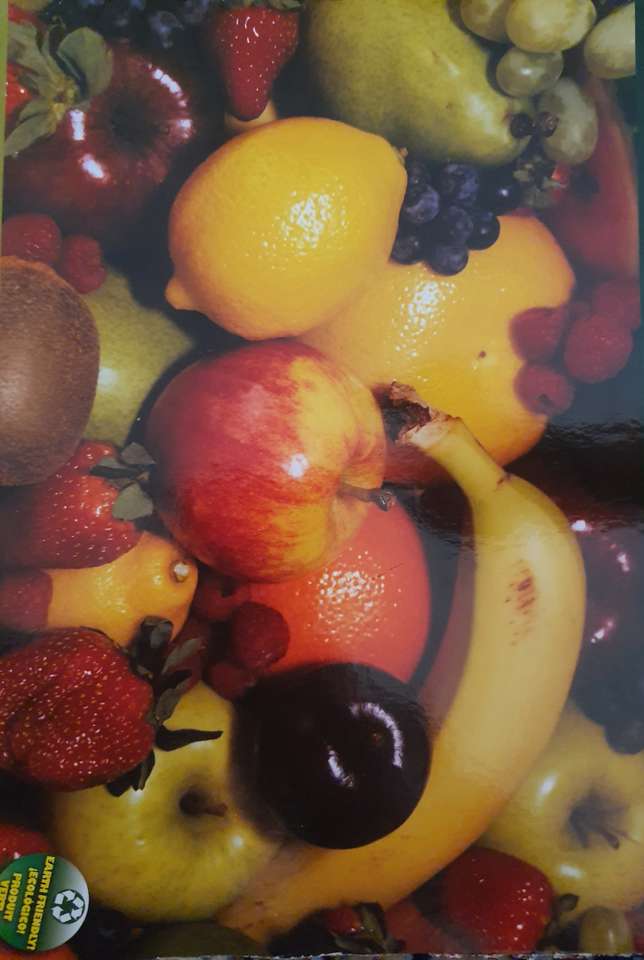 Gyümölcsök alma banán szőlő puzzle online fotóról
