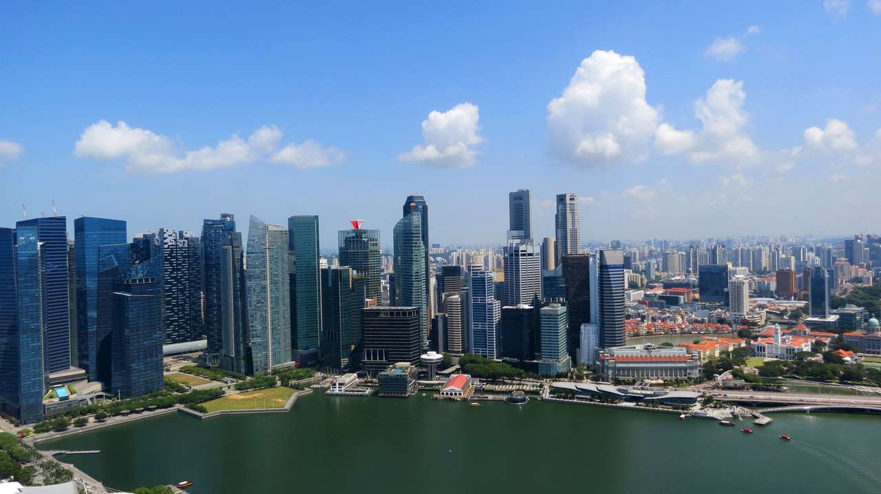 Panorama över Downtown Singapore Pussel online