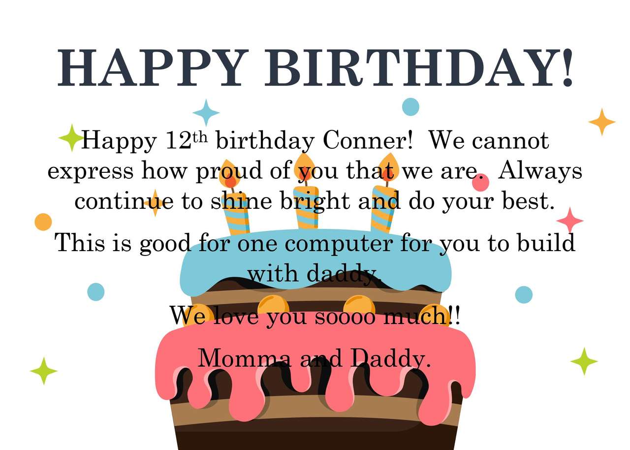 Рожден ден на Конър онлайн пъзел