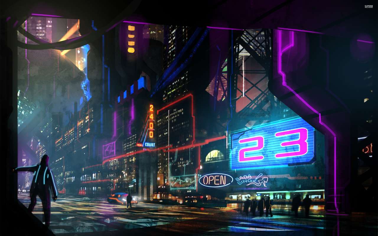 Futuristisk stad pussel online från foto