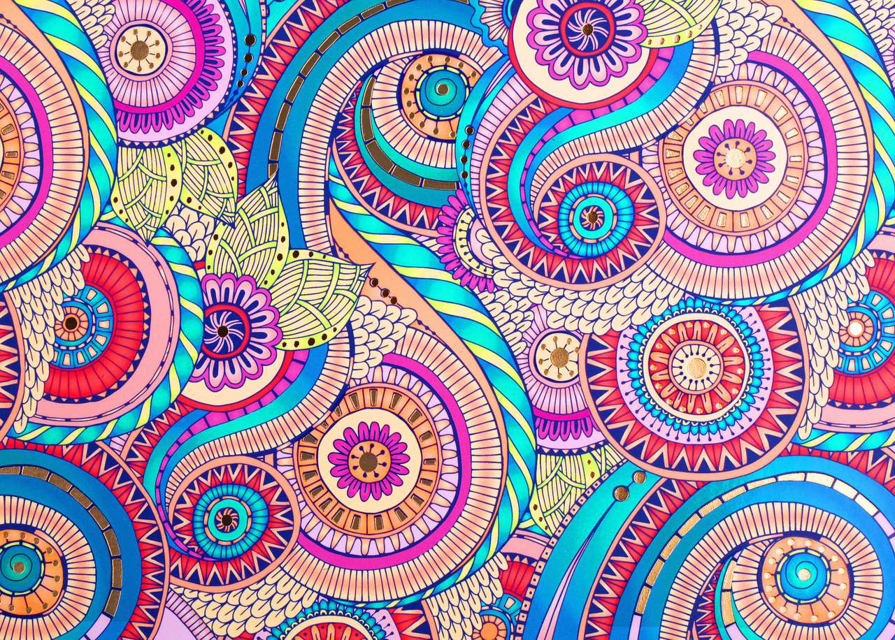 Textura colorida ornamento no papel puzzle online