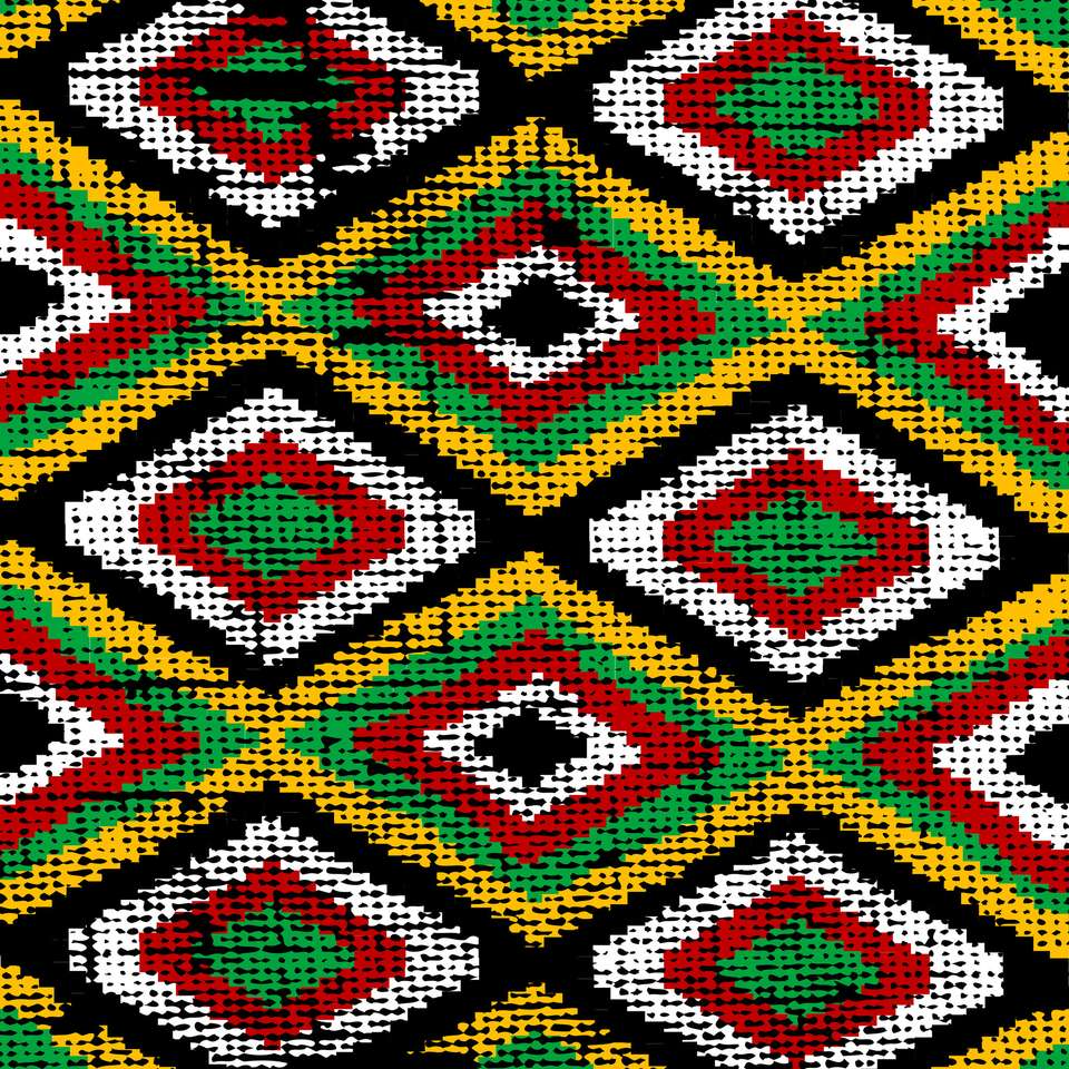 Gammal traditionell matta - traditionellt afrikanskt mönster Pussel online