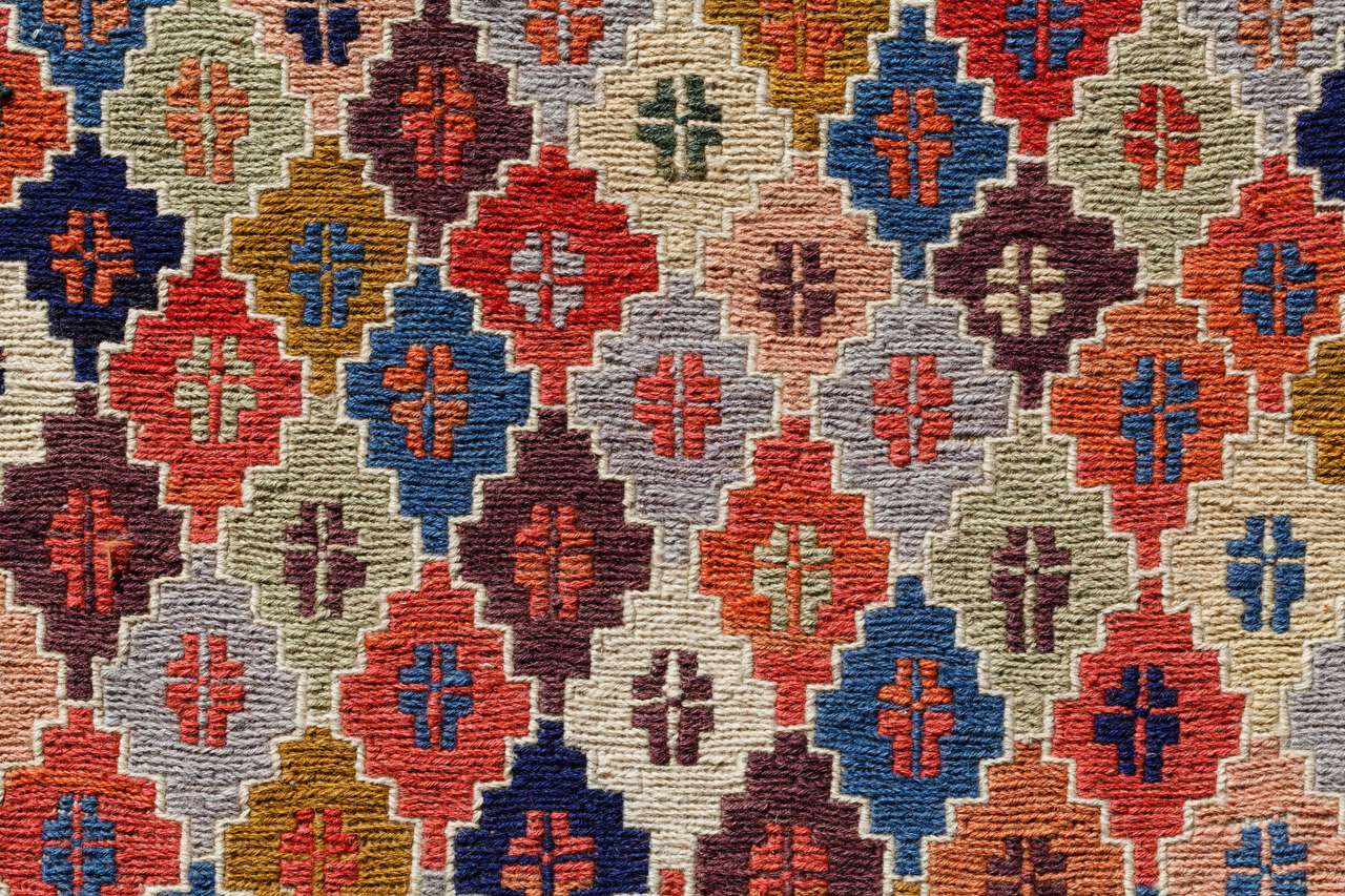 Ornament Muster Teppich Hintergrund Online-Puzzle
