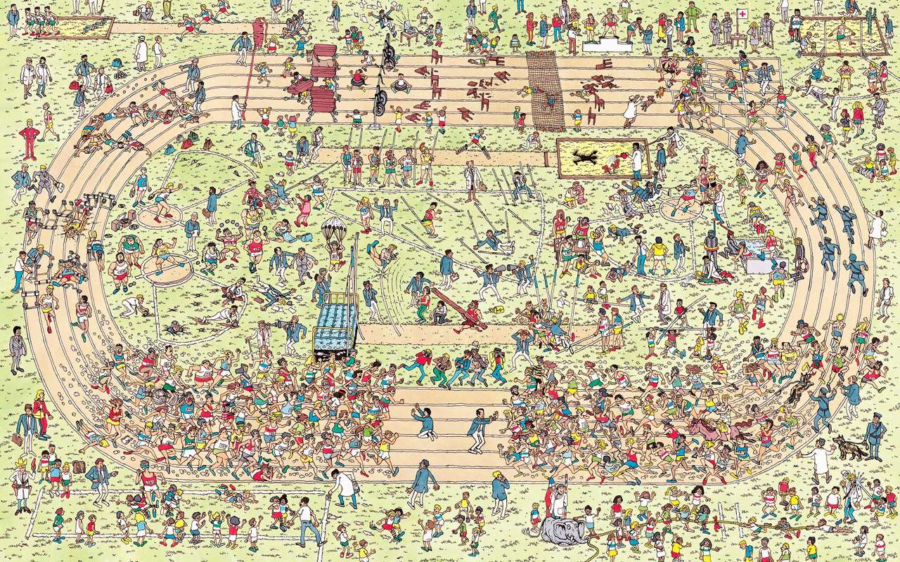 Where's Waldo Olympic Stadium puzzle online from photo