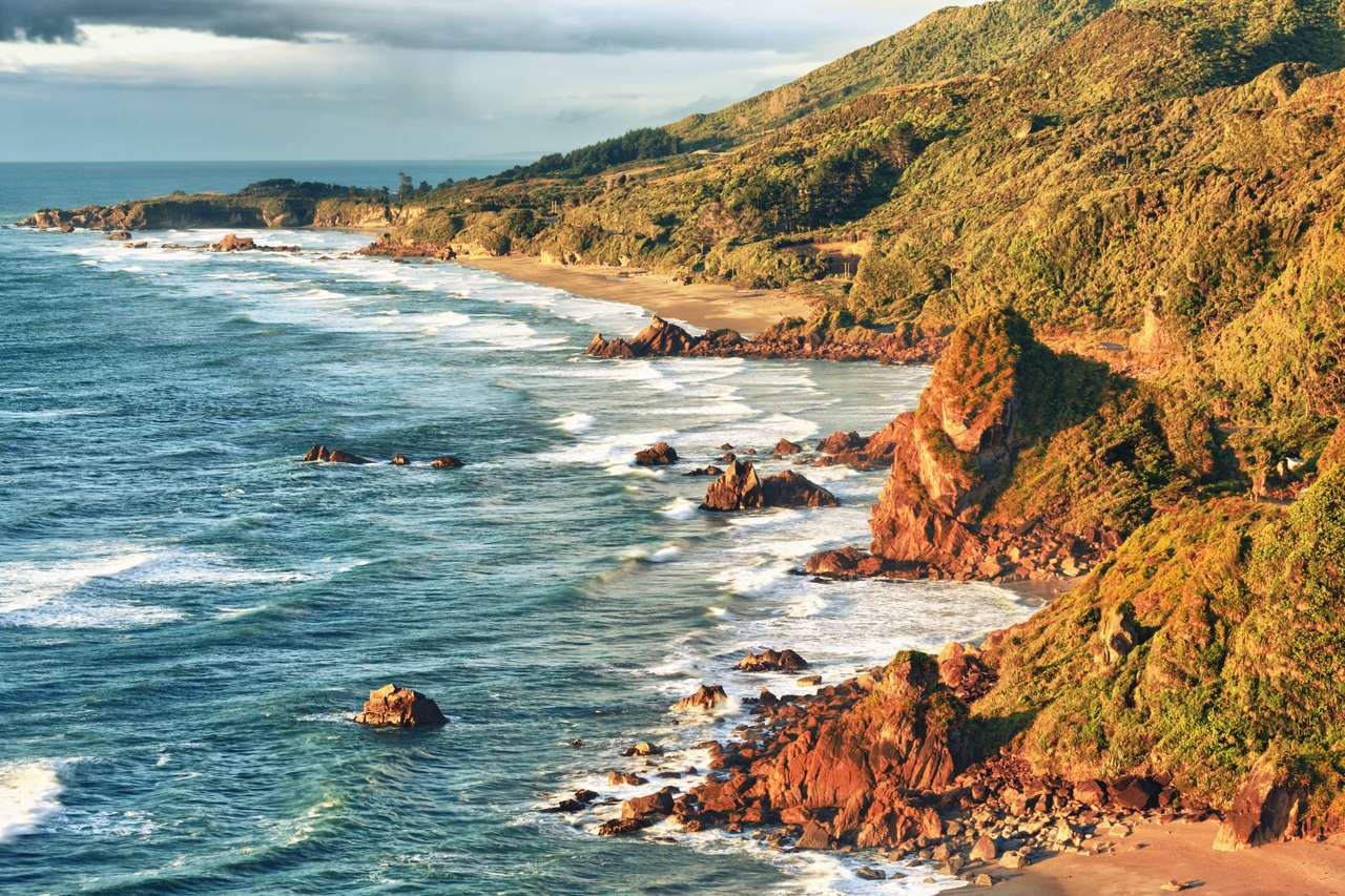 Küstenansicht des Tasman-Meeres Online-Puzzle