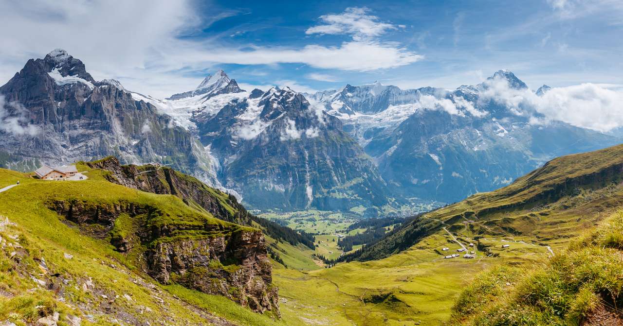 Prachtig uitzicht op Eiger Village online puzzel