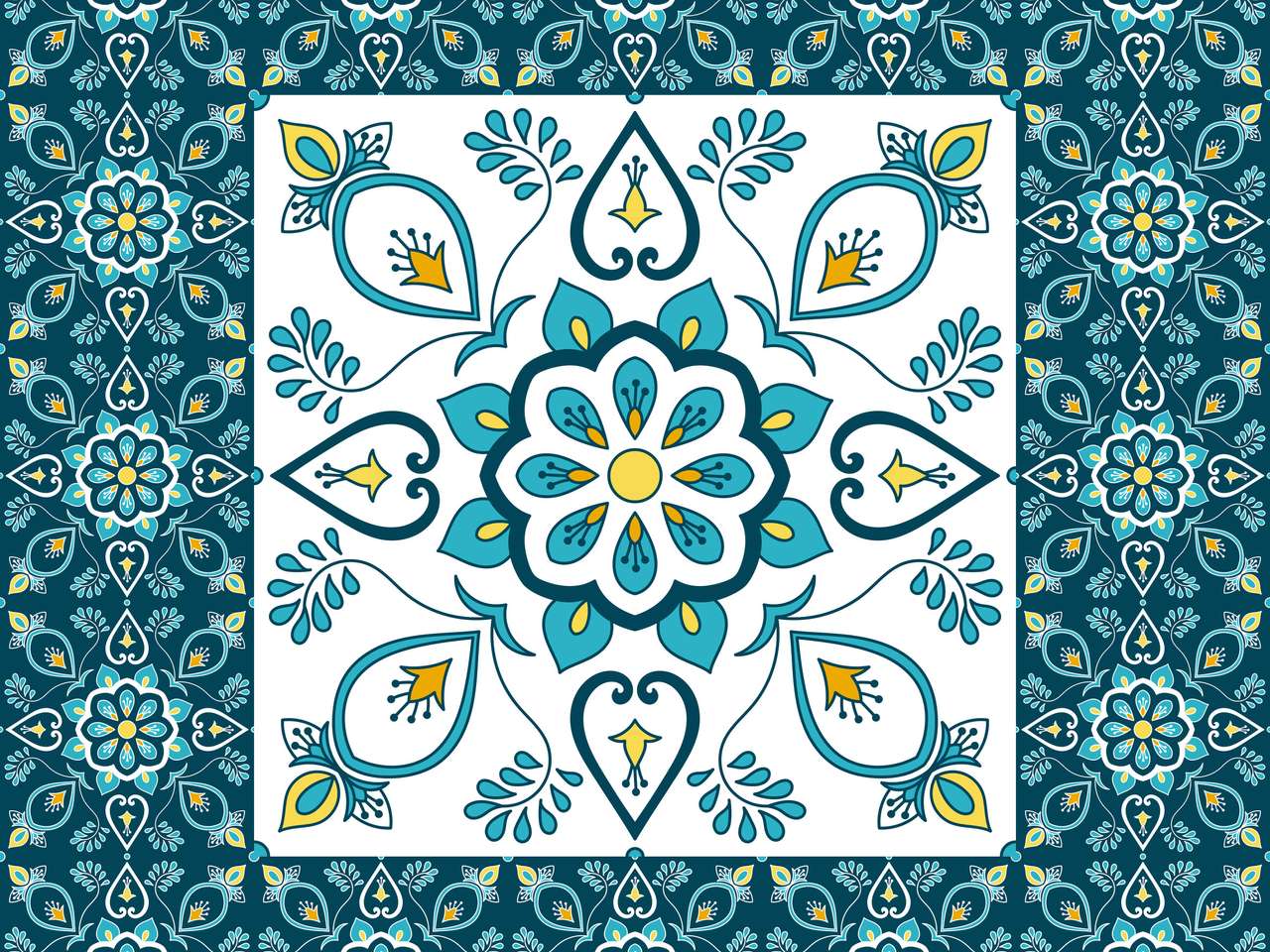 Portuguese tile pattern floor online puzzle