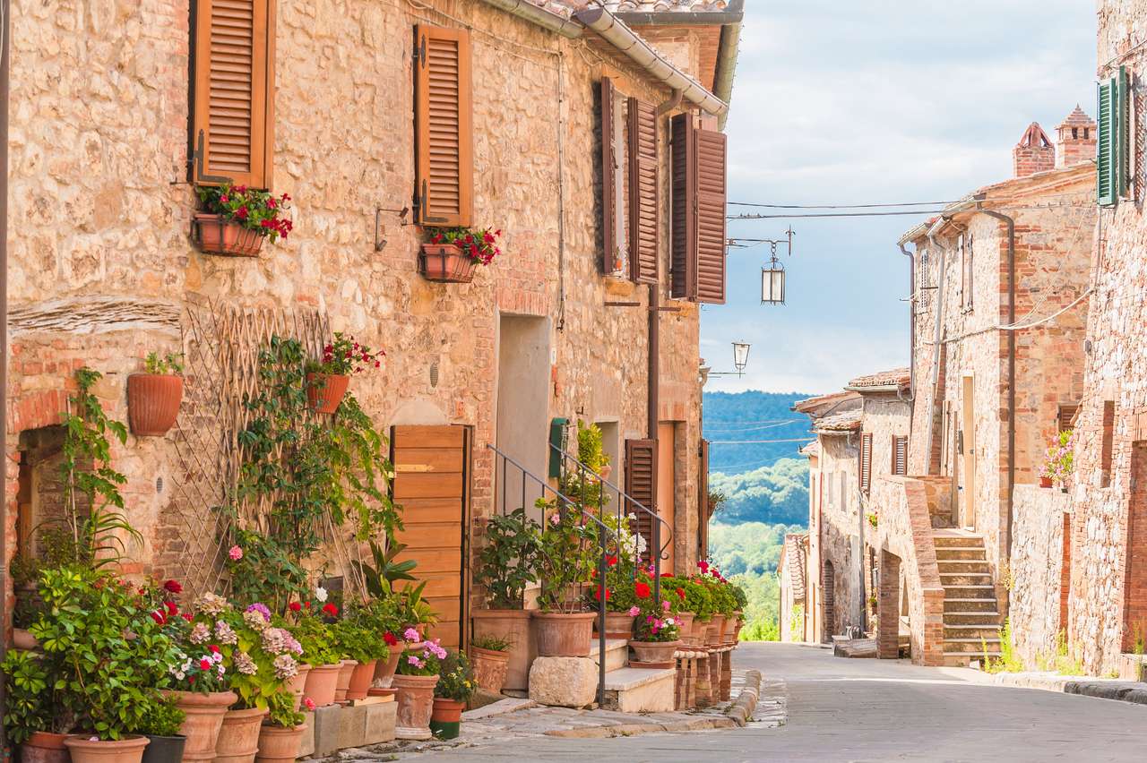 Die mittelalterliche Altstadt in der Toskana, Italien Online-Puzzle vom Foto