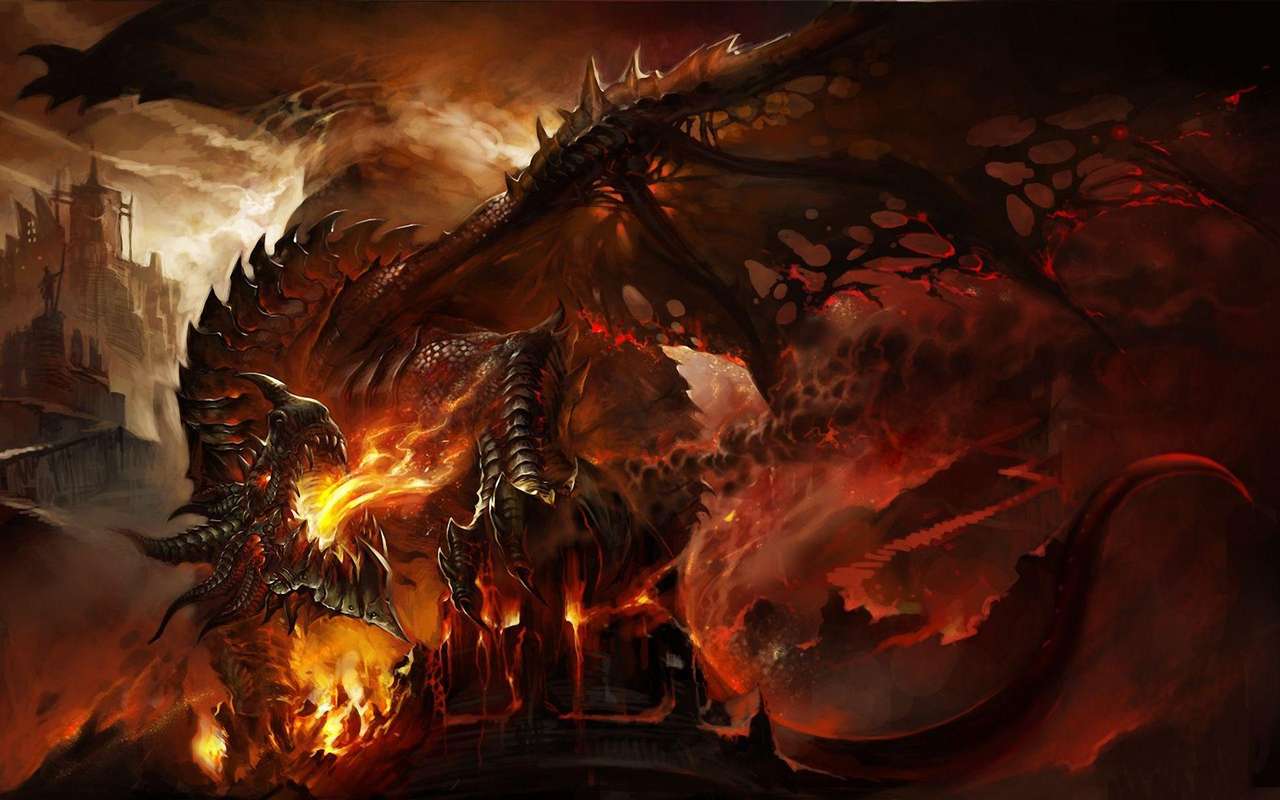 Дракон много ядосан онлайн пъзел от снимка