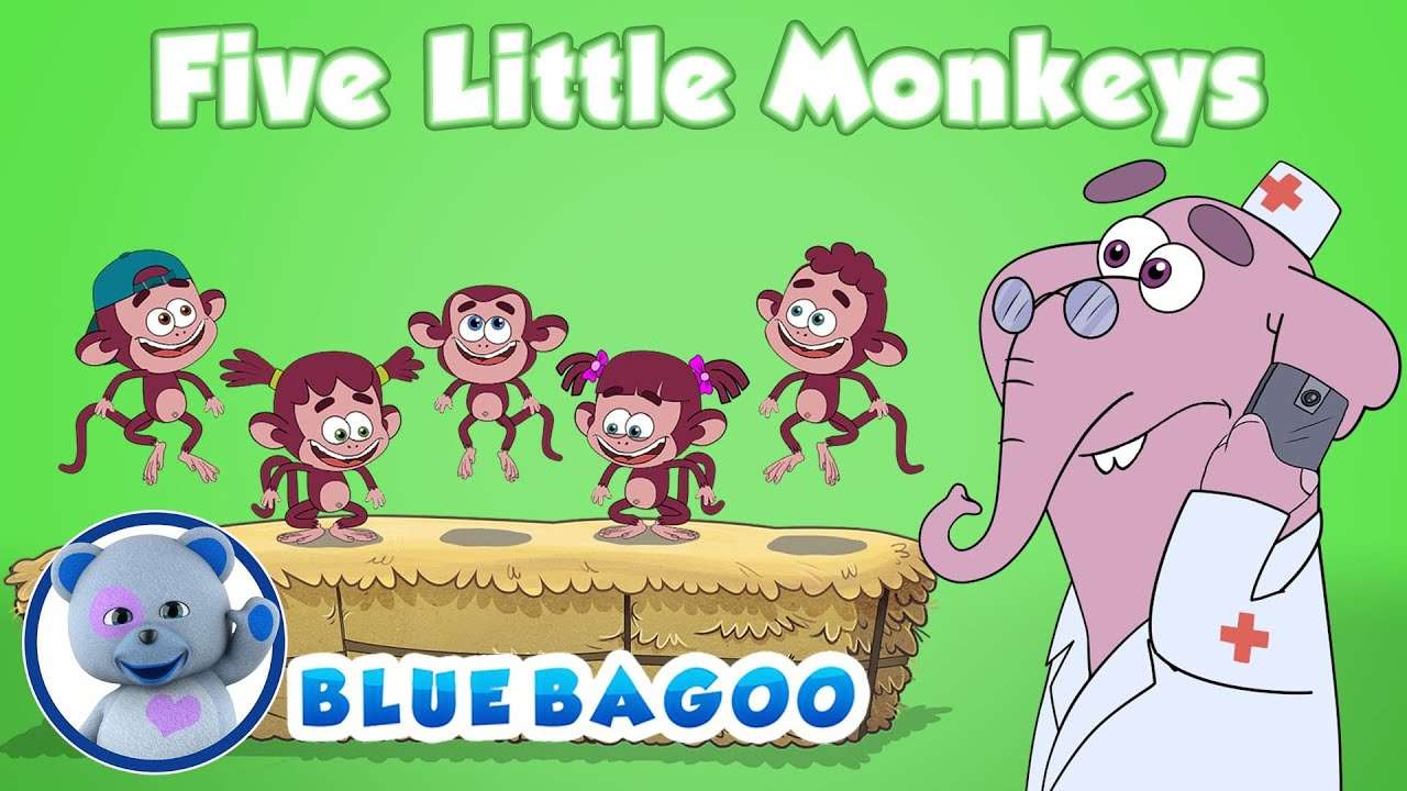 пет малки маймуни онлайн пъзел от снимка