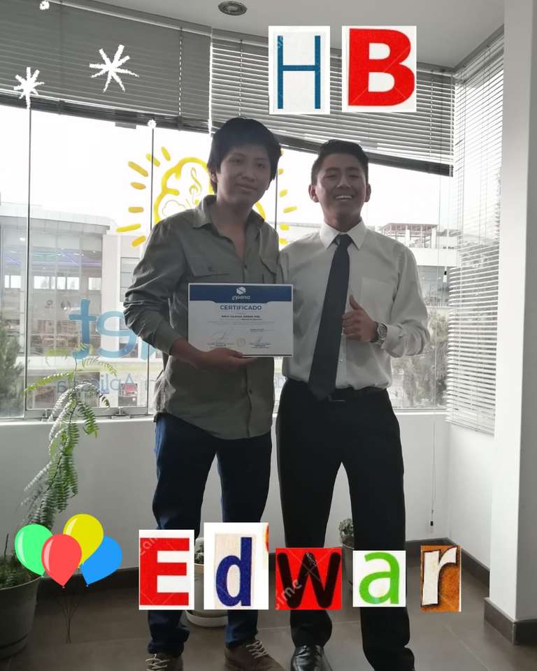 Щастлив се среща с Едуар. онлайн пъзел от снимка