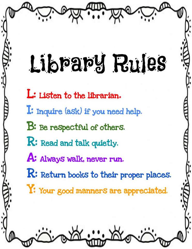 Κανόνες βιβλιοθήκης online παζλ