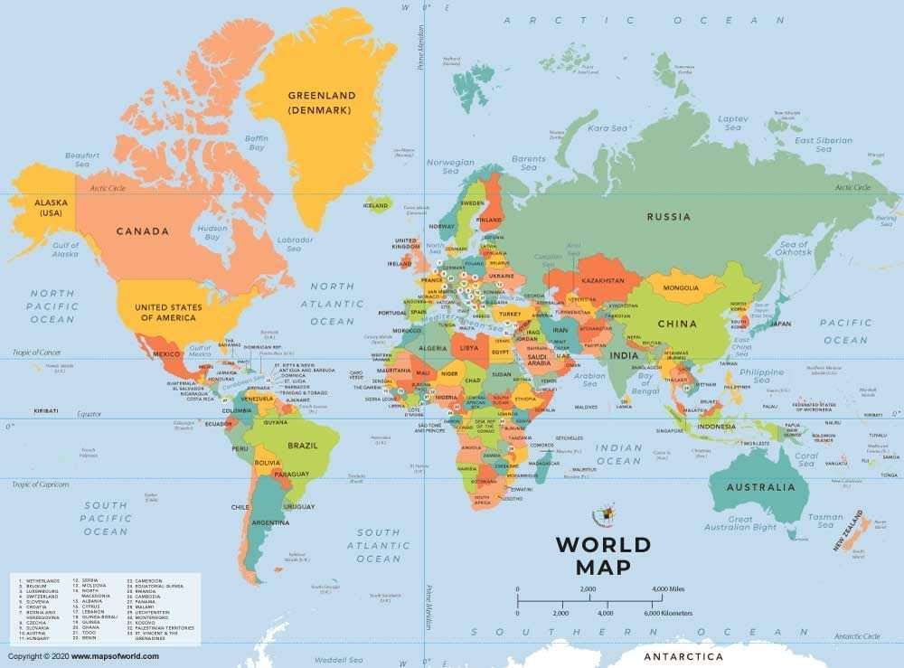 World Map puzzle online from photo