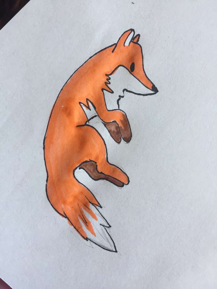 fox - drawing puzzle online from photo